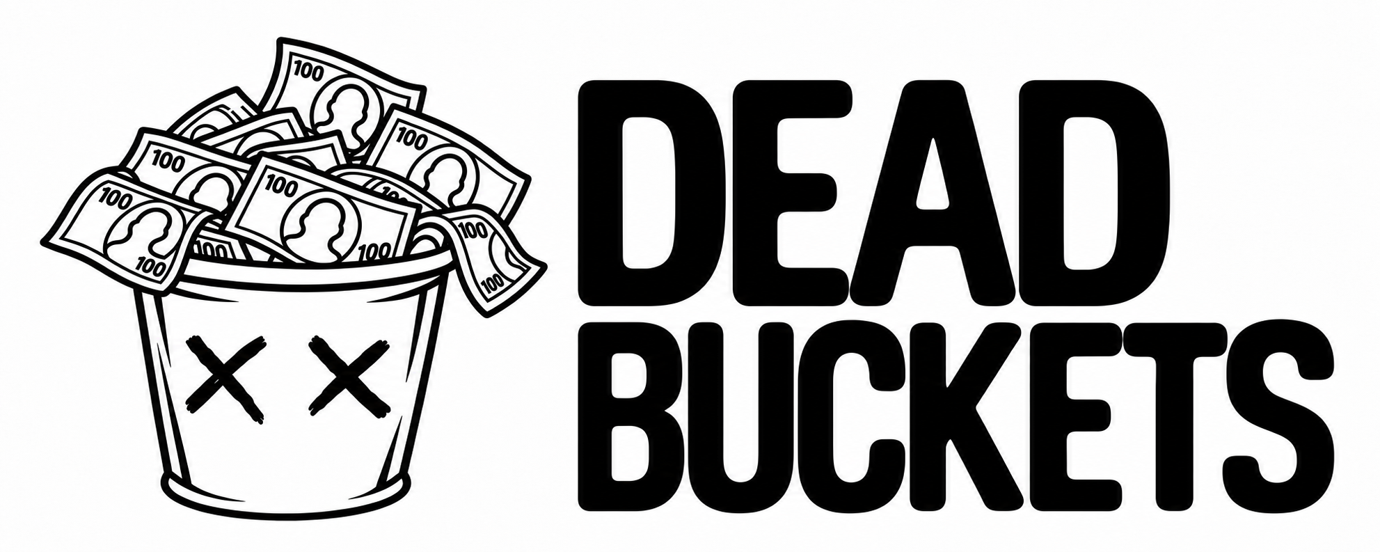 Dead Buckets cash bucket and wordmark